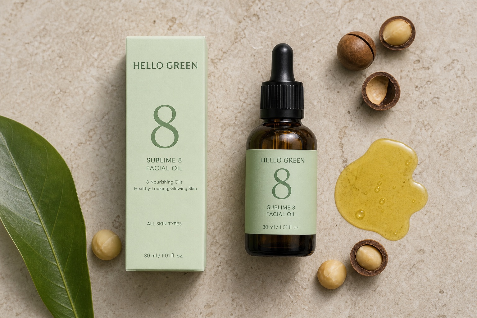 Flat lay con aceites